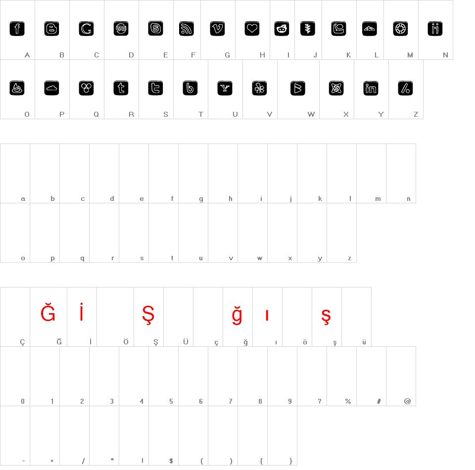 Social Font Icons font